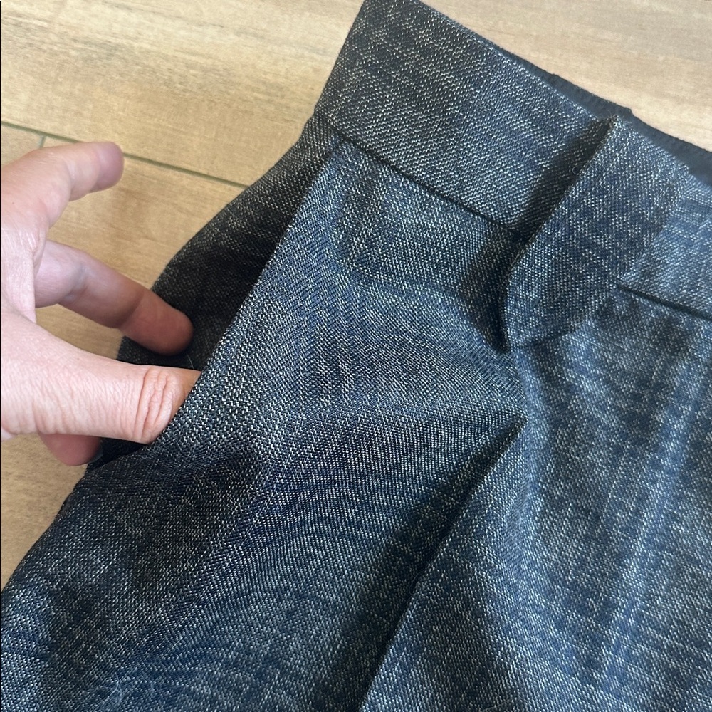 Sandro Wool Blend Charcoal Blue Checkered Dress Pants Trousers Sz 42 (US 10) - Picture 5 of 7